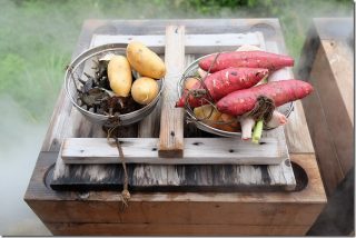 豊礼の湯(ほうれいのゆ)で地獄蒸し(利用方法、食材)