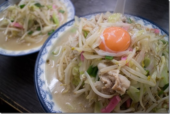 井手ちゃんぽんの大盛りと小盛り 井手ちゃんぽんの大盛りと小盛り