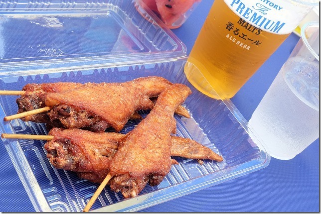 TNC夏祭り、サントリービールと手羽先の唐揚げ TNC夏祭り、サントリービールと手羽先の唐揚げ