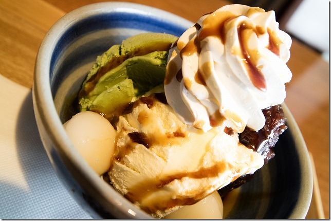 伊都の湯どころで、抹茶白玉アイス