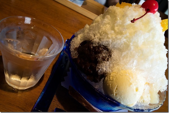 伊都の湯どころで、かき氷「しろくま」