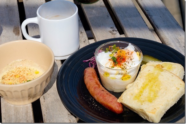 糸島TIMEのモーニング、厚切りトースト
