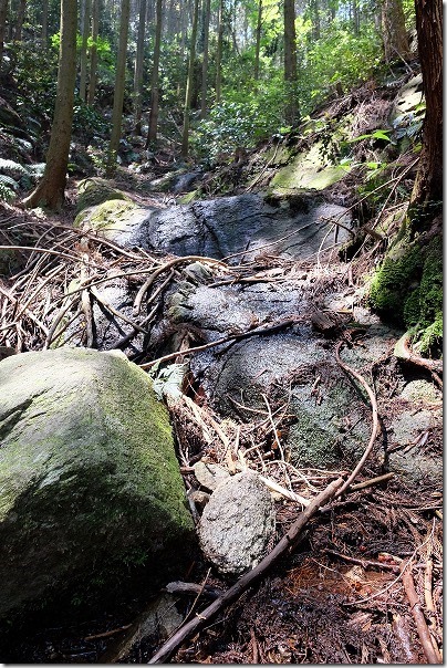 子供と飯盛山の登山、水場 子供と飯盛山の登山、水場