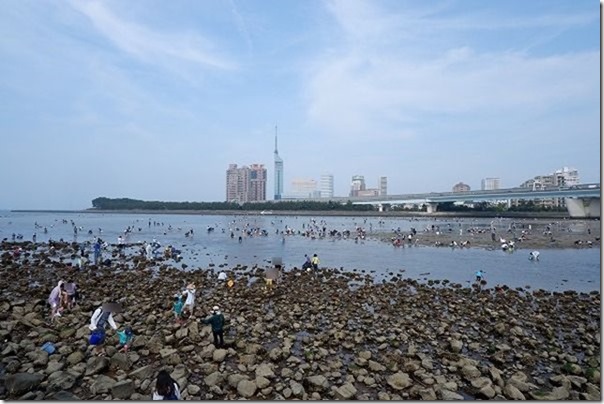 室見川の河口で潮干狩り