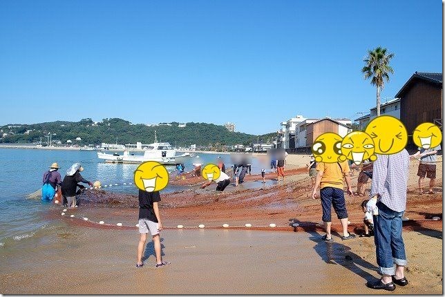 糸島,初音旅館で地引網を引く 糸島,初音旅館で地引網を引く