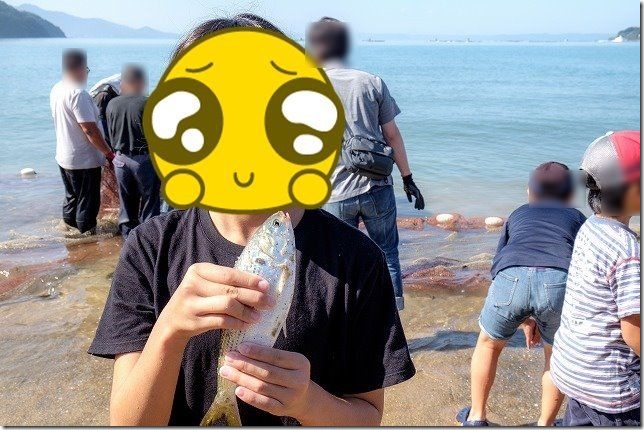 糸島,初音旅館で地引網で取れた魚 糸島,初音旅館で地引網で取れた魚