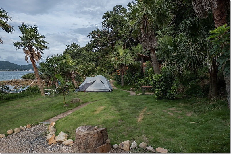 糸島でキャンプHIDEAWAY,sunset,campの持ち込みテントサイト