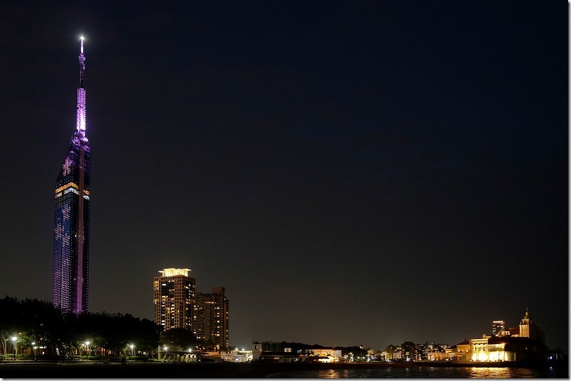 福岡タワーの夜桜