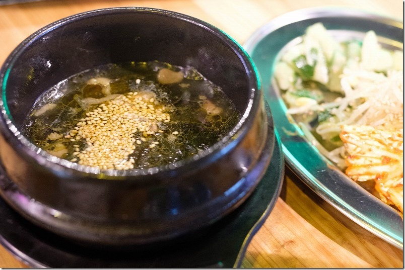 上の焼肉屋のランチのスープ、糸島