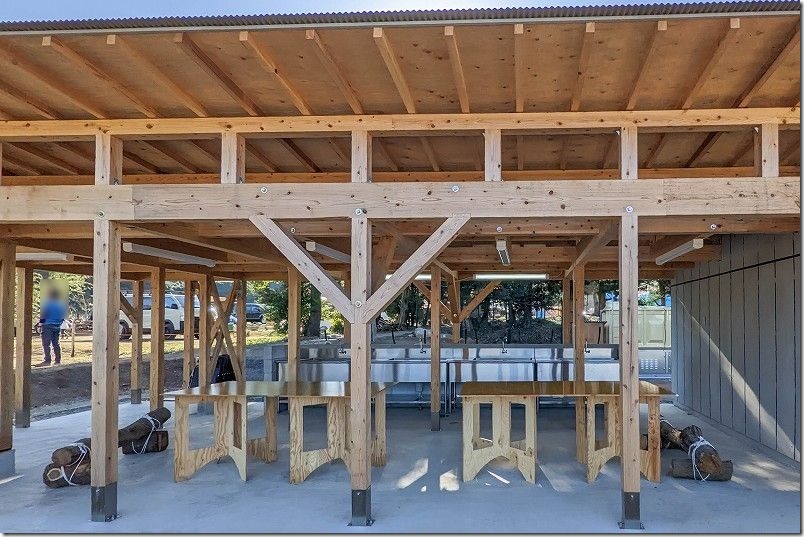 かなたけの里公園、キャンプ場、炊事場