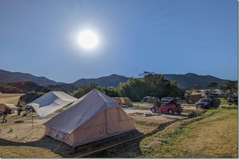 かなたけの里公園、キャンプ場、オートサイト