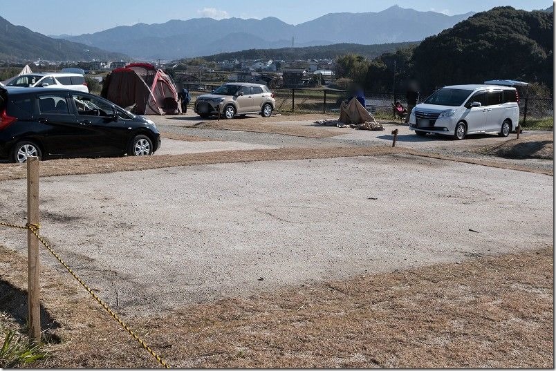 かなたけの里、キャンプ場の一区画のサイズ、オートサイト