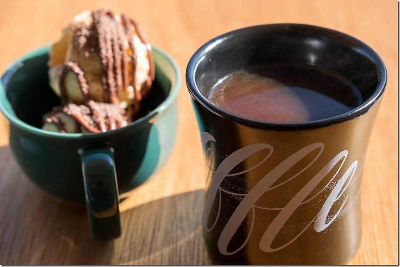 かなたけの里のカフェ、コーヒー、フレンチプレスは、オリジナルブレンド