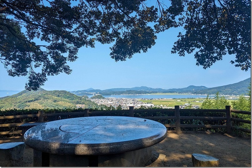 糸島、とっぺん展望台のベンチやテーブル 糸島、とっぺん展望台のベンチやテーブル