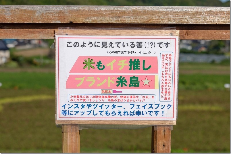 二丈の赤米、2023田んぼアートの文字の理由