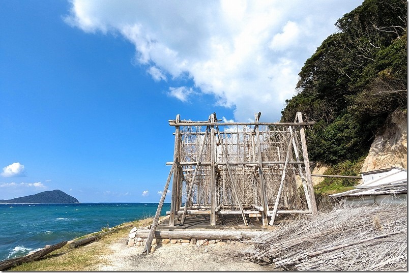 またいちの塩、製塩所の竹でできた立体式塩田 またいちの塩、製塩所の竹でできた立体式塩田