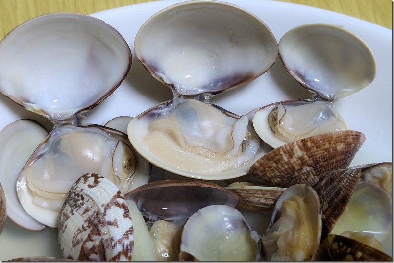 室見川でとれたハマグリを頂く 酒蒸し