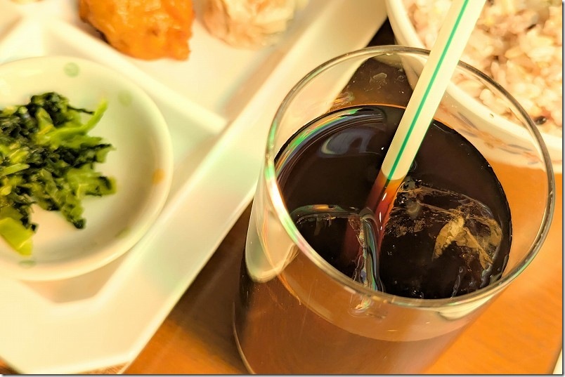 「ゆずのき」のバイキングメニュー ドリンク アイスコーヒー