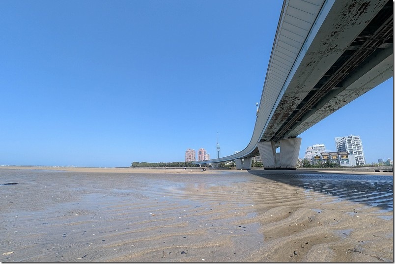 福岡県福岡市西区豊浜〜早良区百道浜付近 室見川河口で潮干狩りした場所