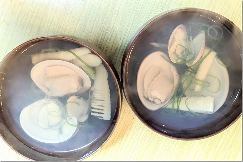 室見川でとれたハマグリは、お吸い物で頂きました