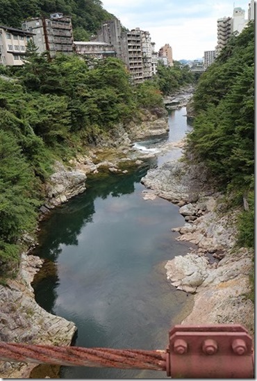 鬼怒川温泉　滝見橋　吊り橋からの景色