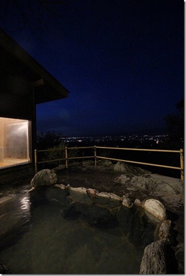 みのう山荘の家族風呂の露天風呂