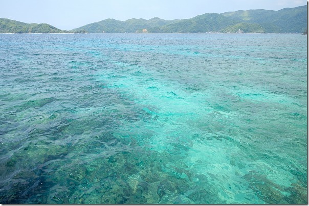 奄美大島,タエン浜海水浴場の澄んだ海