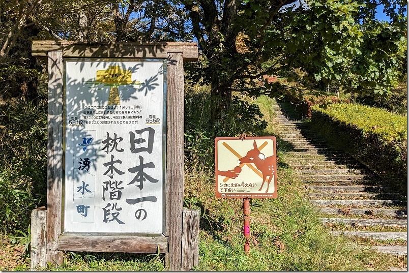 日本一の枕木階段、段数