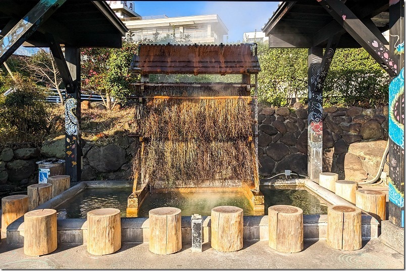 「ひょうたん温泉」、竹製温泉冷却装置・湯雨竹