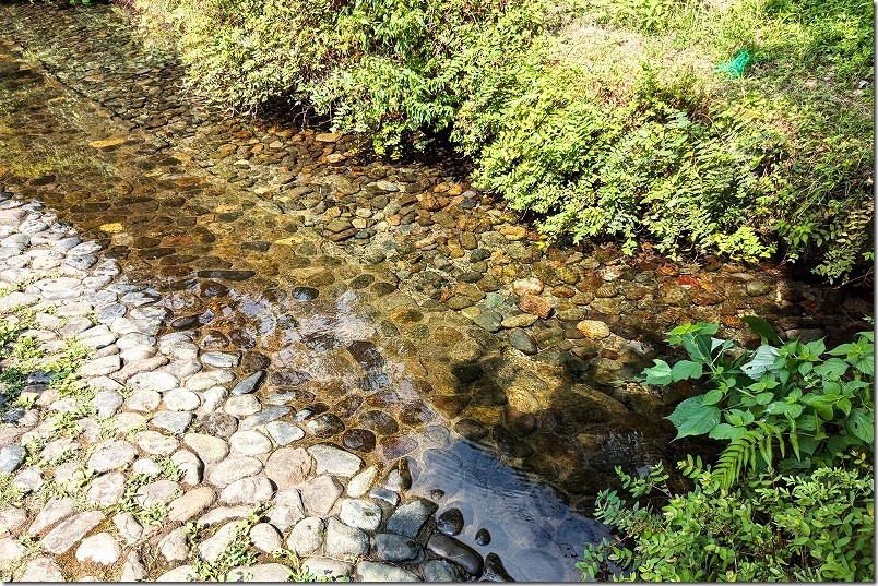 水の口湧水公園の水遊び場