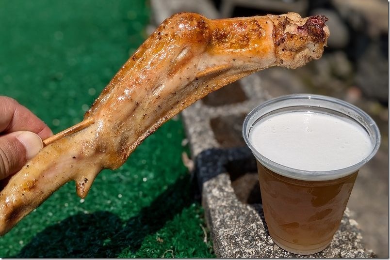 肥前浜宿 酒祭り 天草大王の大手羽とビール