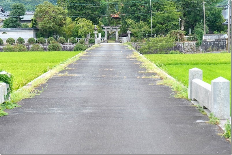 駐車場から旧蔵内邸まで【鳥居を潜って田園風景を歩む】