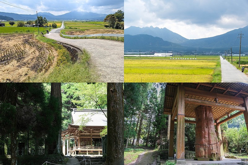 幸せの一本道【国造神社から阿蘇神社まで3.5Kの直線道】