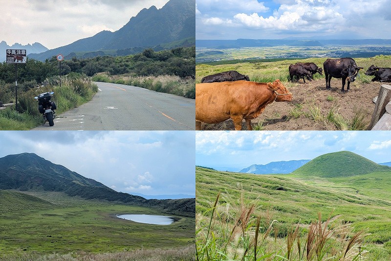阿蘇パノラマライン 写真撮影スポット【牛の放牧場や米塚展望地や草千里ヶ浜展望所】