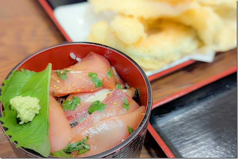 塩で食べる海鮮てんぷら汐彩でランチ【大分の郷土料理 りゅうきゅう丼もある】