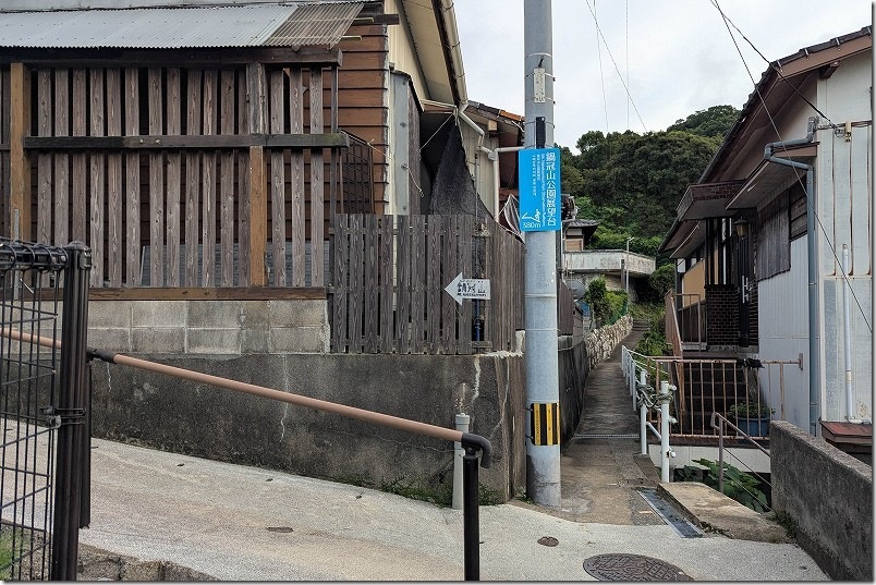 登山途中にある「鍋冠山公園展望台」の案内看板