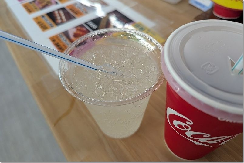 長崎バイオパーク カフェ「キウイ」で塩レモンスプラッシュ380円とコーラ300円 長崎バイオパーク カフェ「キウイ」で塩レモンスプラッシュ380円とコーラ300円