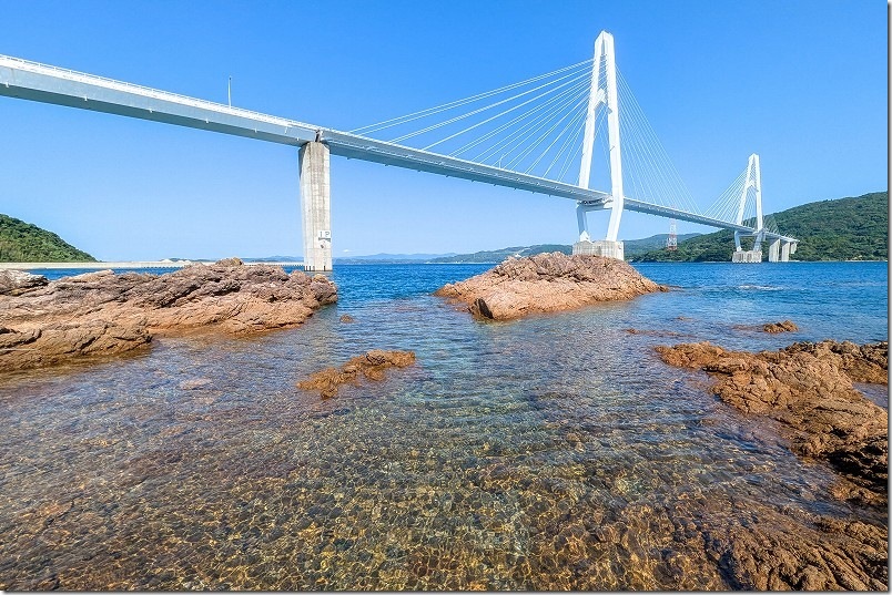 五味八珍から海へ【大島大橋公園の海岸】