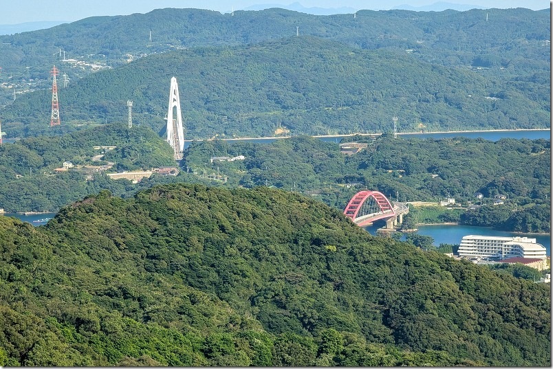 百合ケ岳公園展望台 ハシゴの上からの展望 大島大橋方面