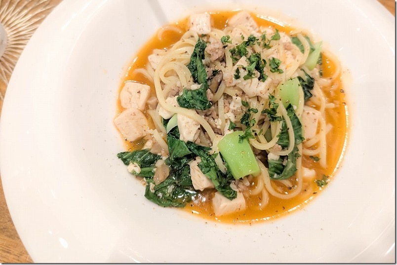 3900円ディナーコースを実食レビュー 南瓜とチンゲン菜のマーボー豆腐パスタ Home Kitchen COTALO 3900円ディナーコースを実食レビュー 南瓜とチンゲン菜のマーボー豆腐パスタ Home Kitchen COTALO