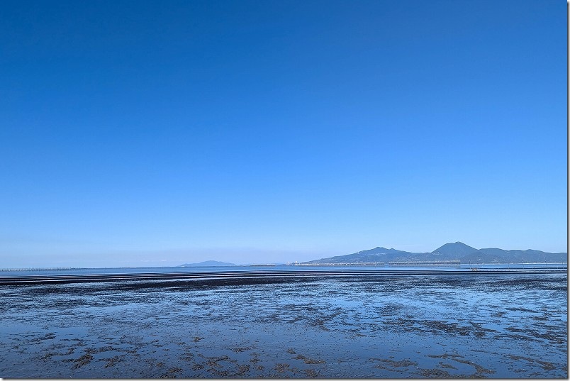 写真で残したい撮影スポット 玉名方面を撮影 長部田海床路