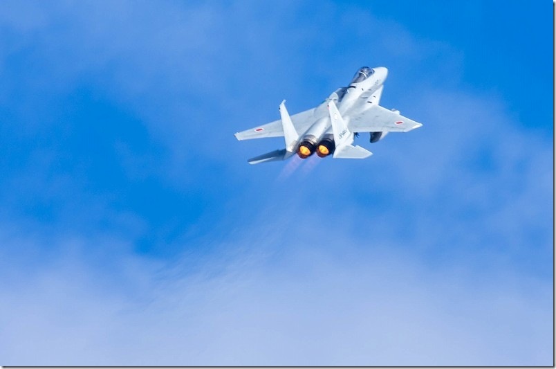 F15戦闘機のアフターバーナーを撮影 築城航空祭