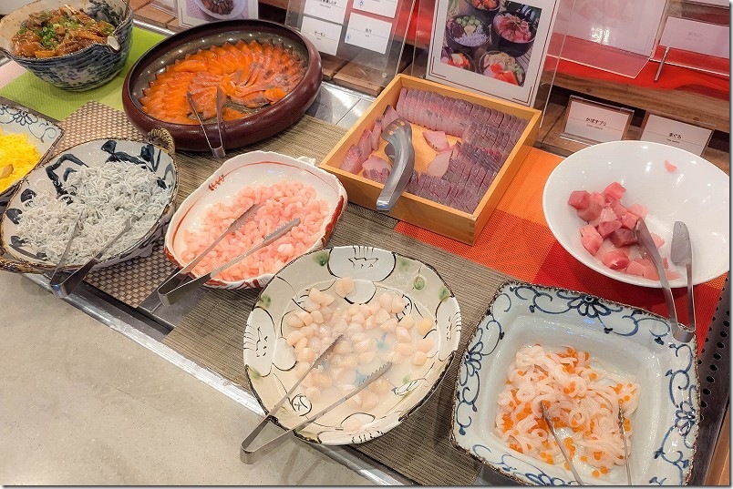 亀の井ホテル 夕食のバイキング【2階 BEPPU BOLD KITCHENのお刺身】