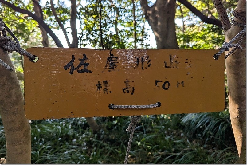 佐屋形山（小屋形山）の頂上を通過【標高50m】 織幡神社のある山