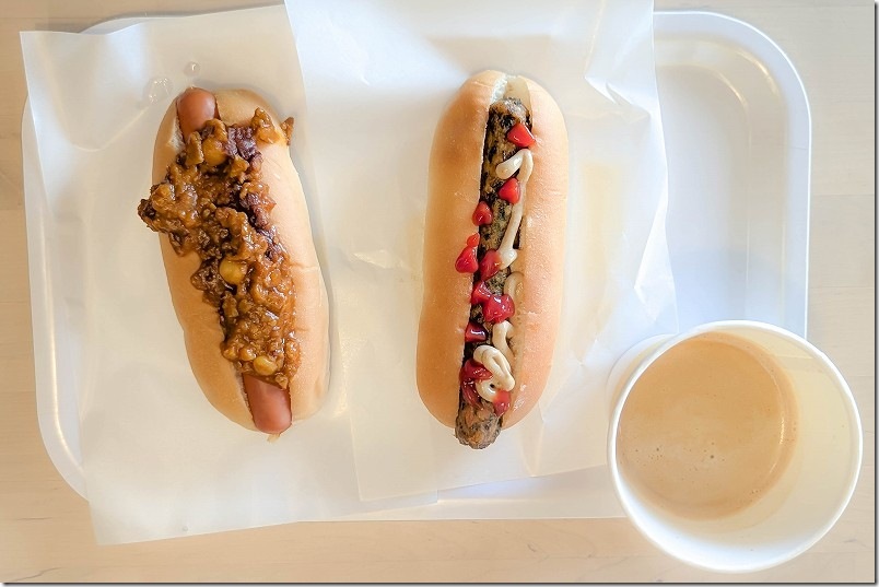 今回注文したメニューと価格｜合計480円！ キーマカレードッグ、ベジドッグ、ドリンクバー