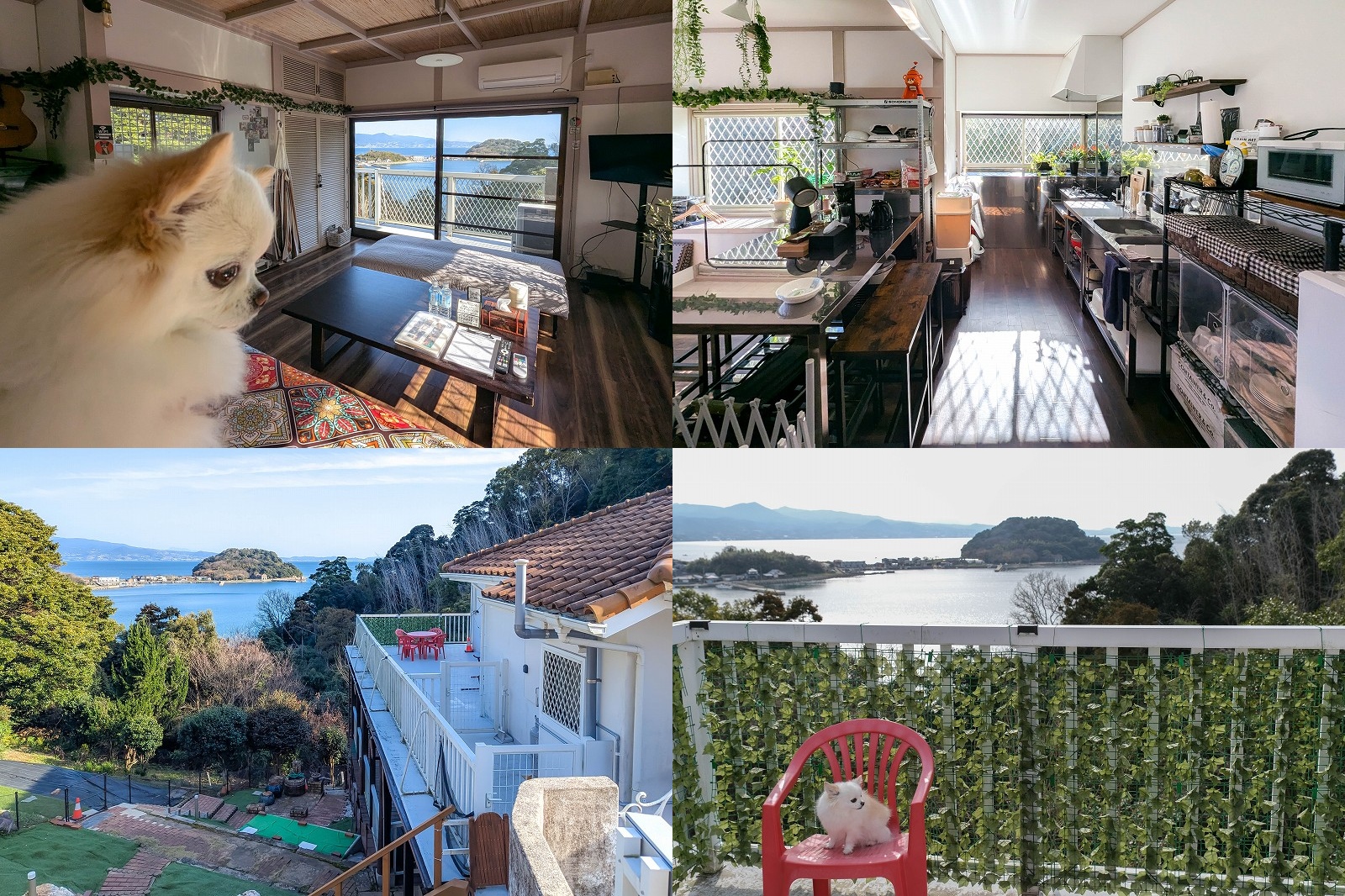 【犬と泊まれる宿】長崎県川棚町「KawanTanyanの宿」宿泊レビュー｜2Fリビング・キッチン・寝室・お風呂・駐車場編