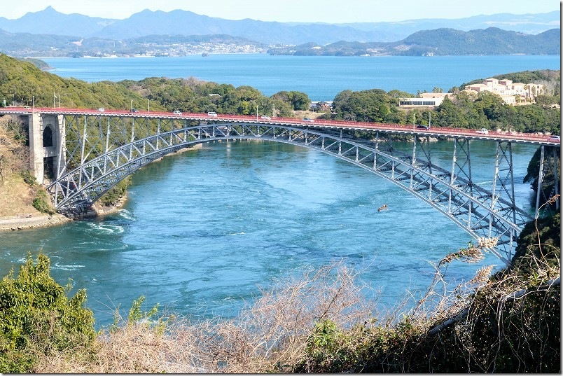 西海の丘展望台 西海橋と針尾瀬戸の急流