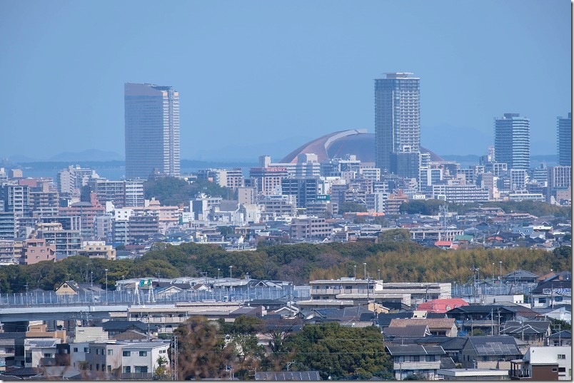 西油山中央公園の展望台 福岡PayPayドーム(みずほPayPayドーム)を望遠レンズで撮影 西油山中央公園の展望台 福岡PayPayドーム(みずほPayPayドーム)を望遠レンズで撮影