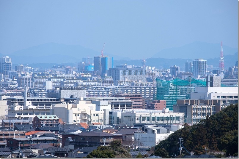 西油山中央公園の展望台 天神方面を望遠レンズで撮影 西油山中央公園の展望台 天神方面を望遠レンズで撮影