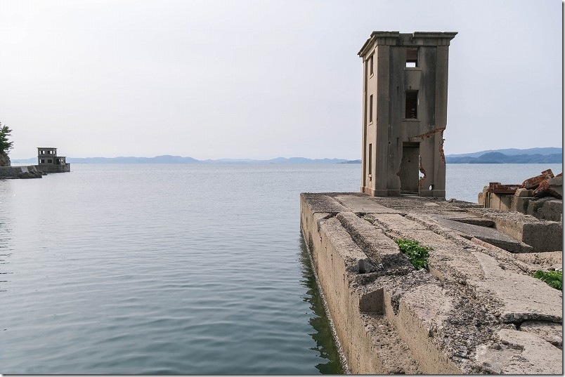 片島魚雷発射試験場跡（片島公園） 魚雷発射試験場跡と探信儀領収試験場跡（たんしんぎりょうしゅうしけんじょうあと）